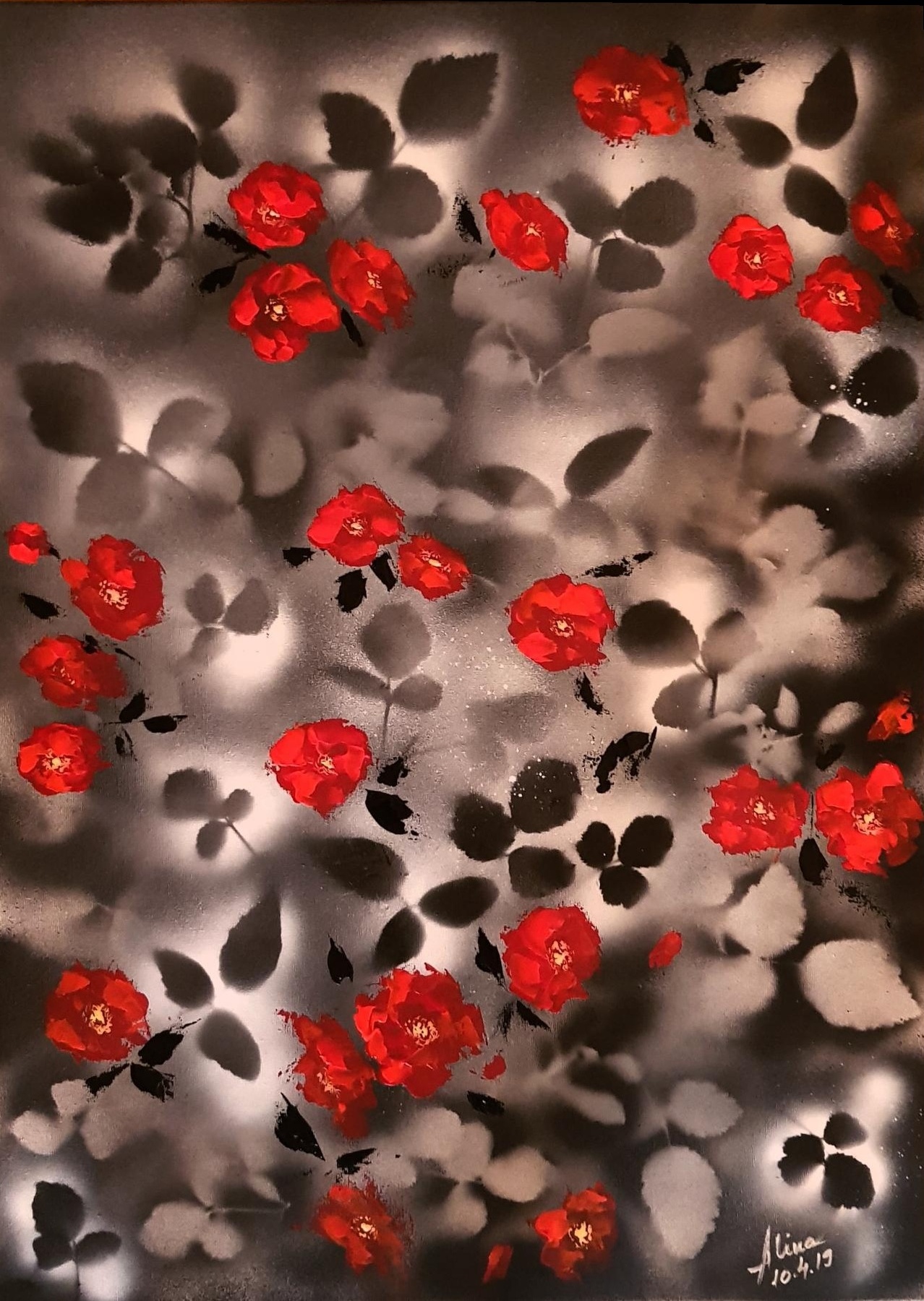 ArteDiAlina.com painting: where the wild roses grow